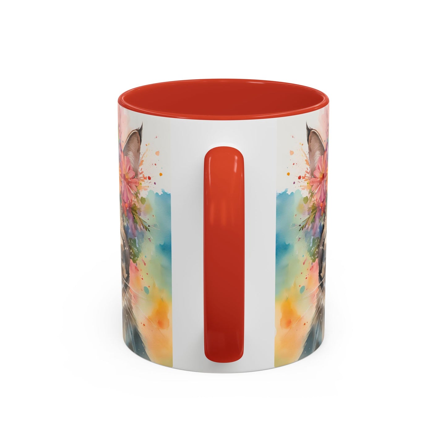 Floral Tabby Cat 03 Accent Coffee Mug - 11oz Perfect for Cat Lovers & Gifts