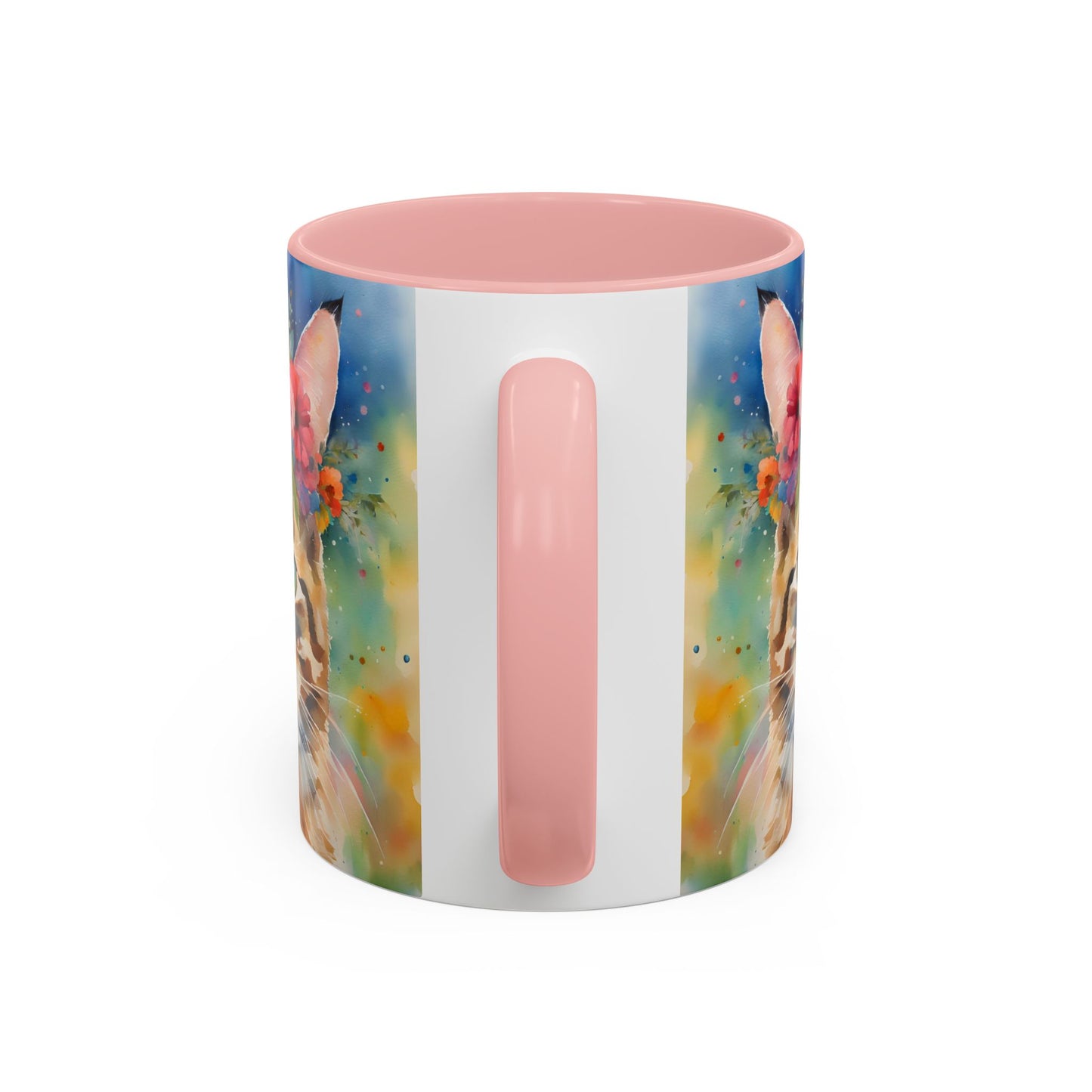 Floral Tabby Cat 04 Accent Coffee Mug - 11oz Perfect for Cat Lovers & Gifts