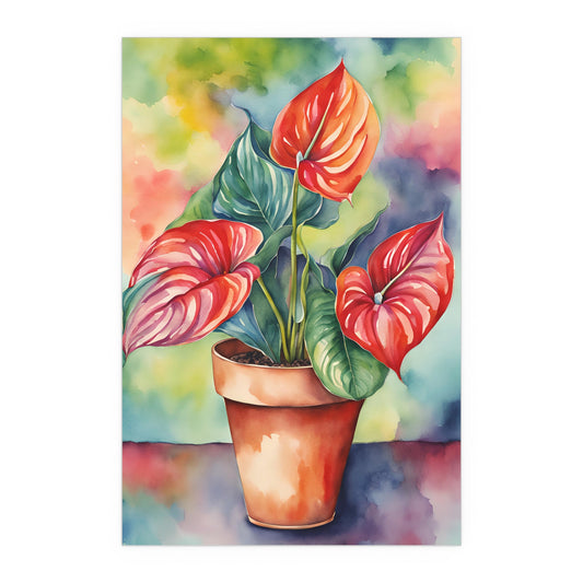 Multicolored Pot Plant 8 Indoor and Outdoor Silk Poster