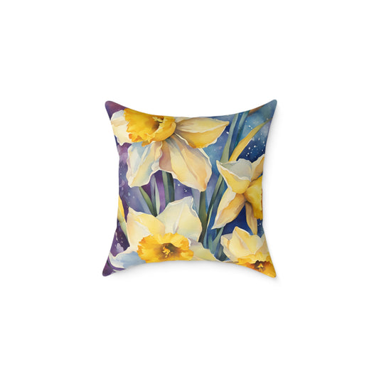 Daffodils 03 Poly Pillow - Natures Beauty Design