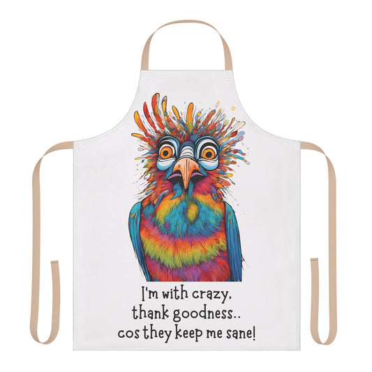 I’m with crazy……Adult Apron (AOP)