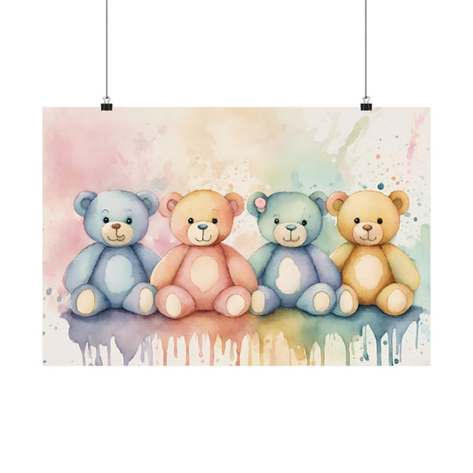 Nursery Teddies 1 Matte Horizontal Posters