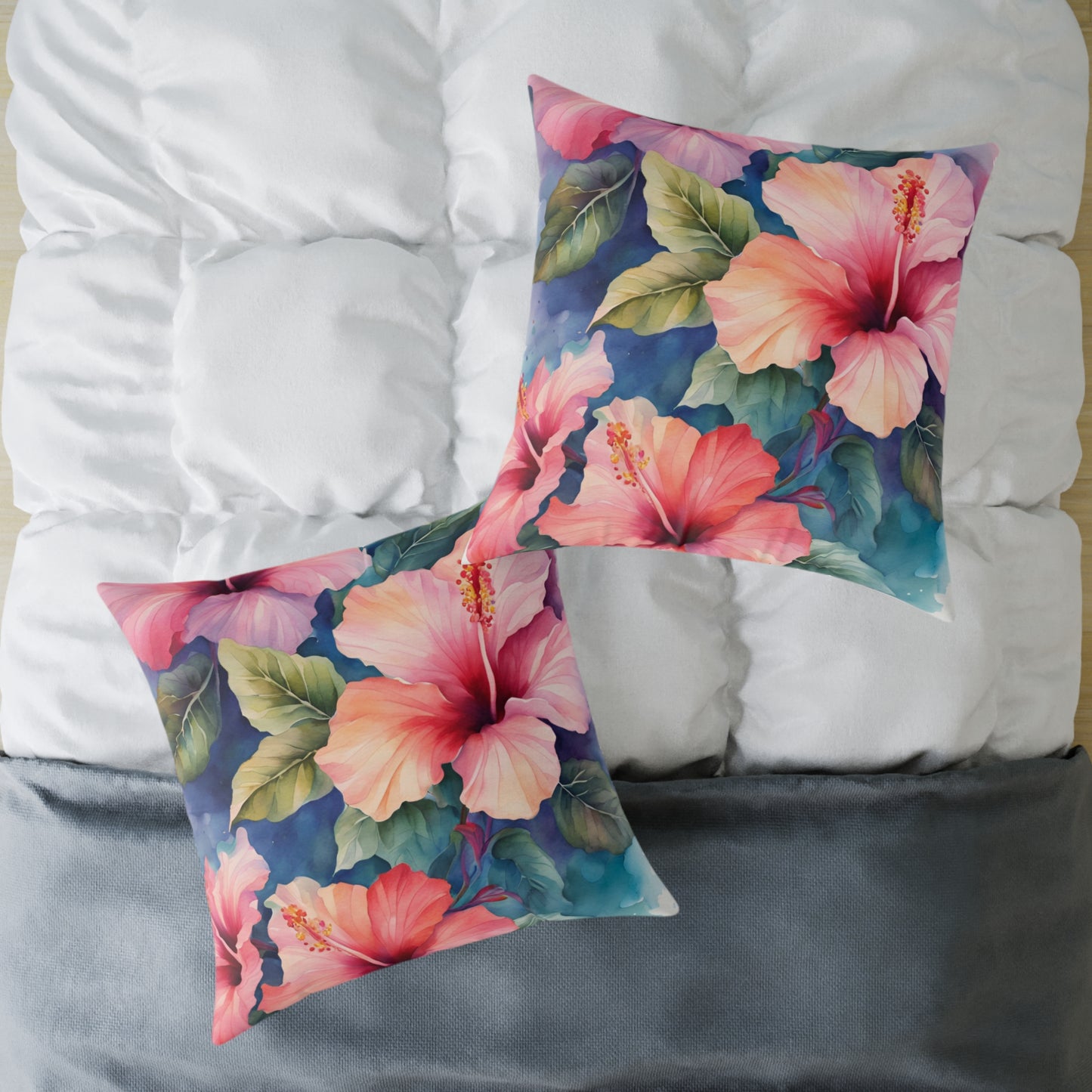 Hibiscus 02 Poly Pillow - Natures Beauty Design