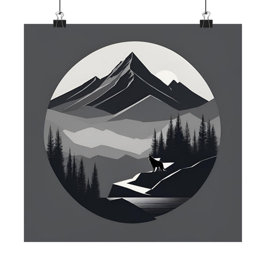 Lone Collection Wolf 5 Matte Square Posters