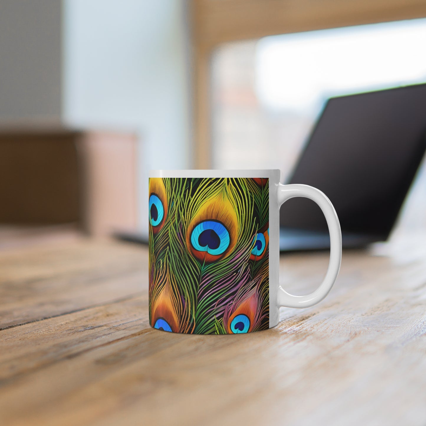 Peacock Feather 03 Mug - Nature's Beauty Collection