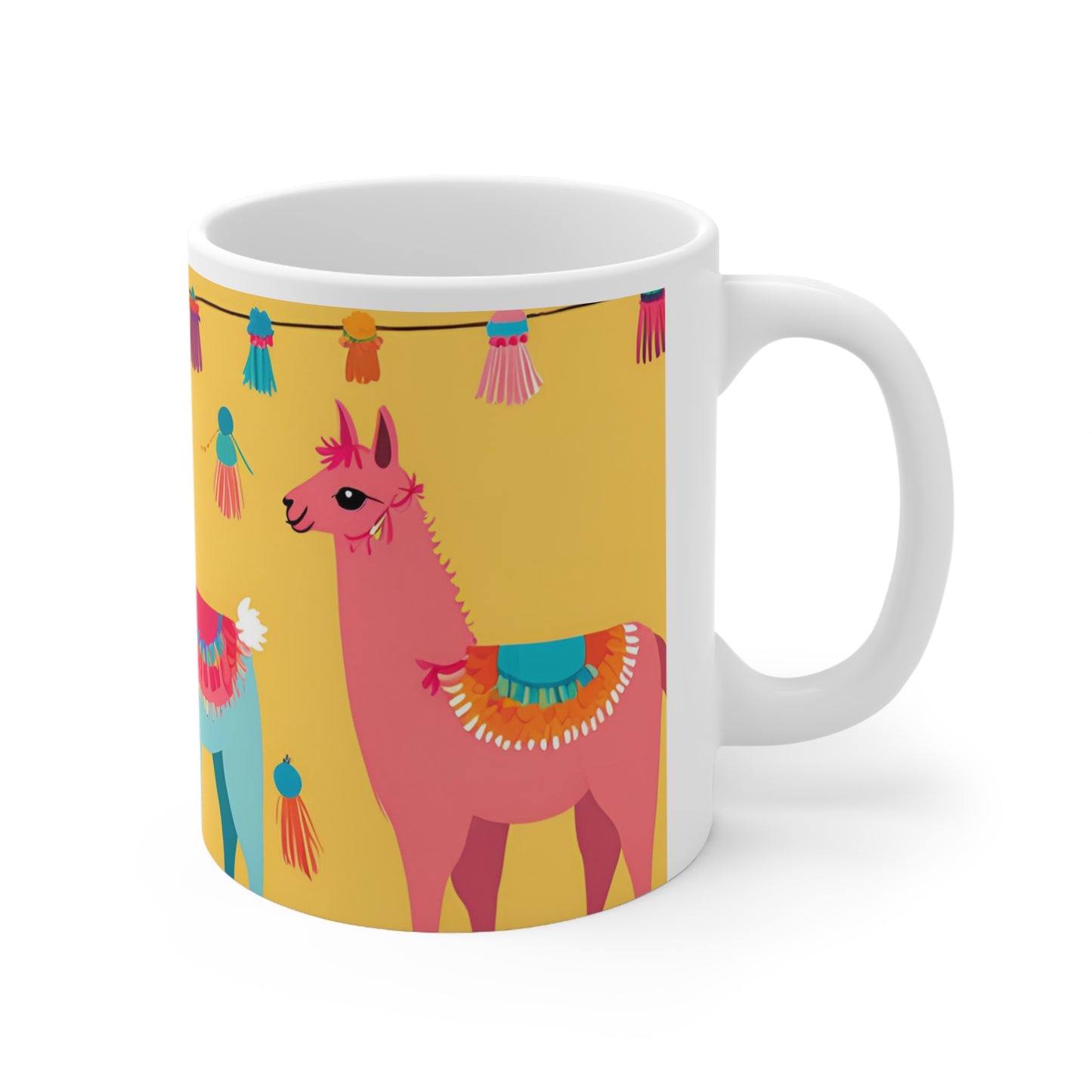 Playful Llama 6 White Ceramic Mug 11oz