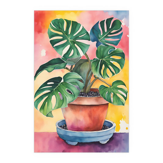 Multicolored Pot Plant 12 Indoor and Outdoor Silk Poster