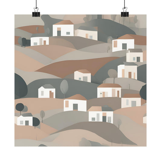 On The Hillside Nude 7 Matte Square Posters