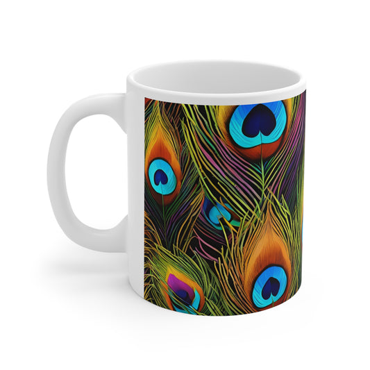 Peacock Feather 03 Mug - Nature's Beauty Collection