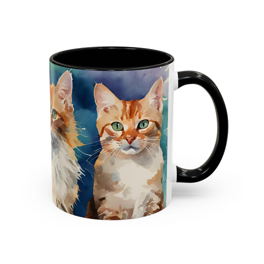 Multicoloured Kitties 8 Accent Mug 11oz
