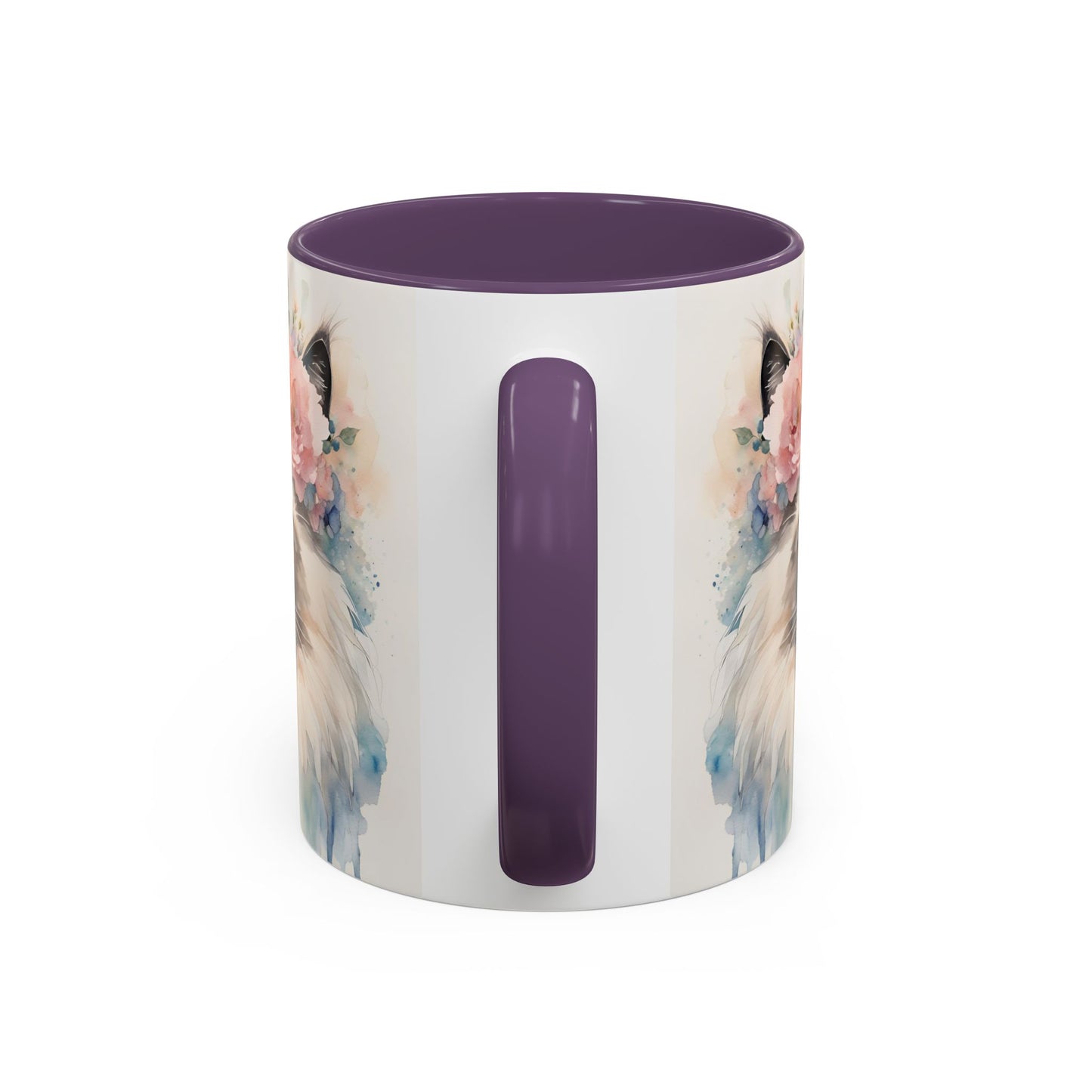 Floral Siamese Cat 04 Accent Coffee Mug - 11oz Perfect for Cat Lovers & Gifts