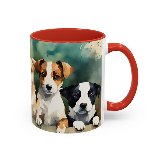 Multicoloured Doggies 12 Accent Mug 11oz