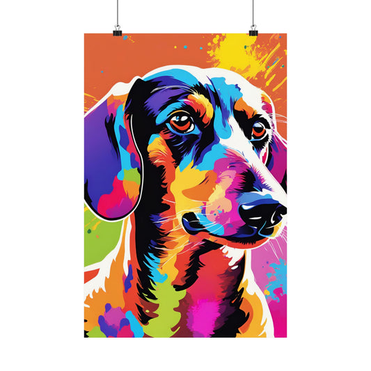 Multicolored Dachshund 3 Matte Vertical Poster
