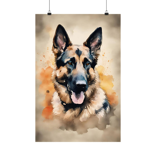 Dogs German Shepherd 01 Matte Vertical Poster