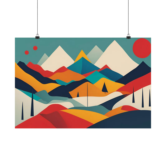 Retro Alpine 1 Matte Horizontal Posters