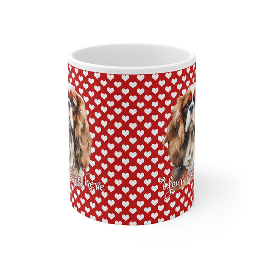 Personalized Pet Lovers Cavalier King Charles Spaniel Valentines Mug Ceramic 11oz