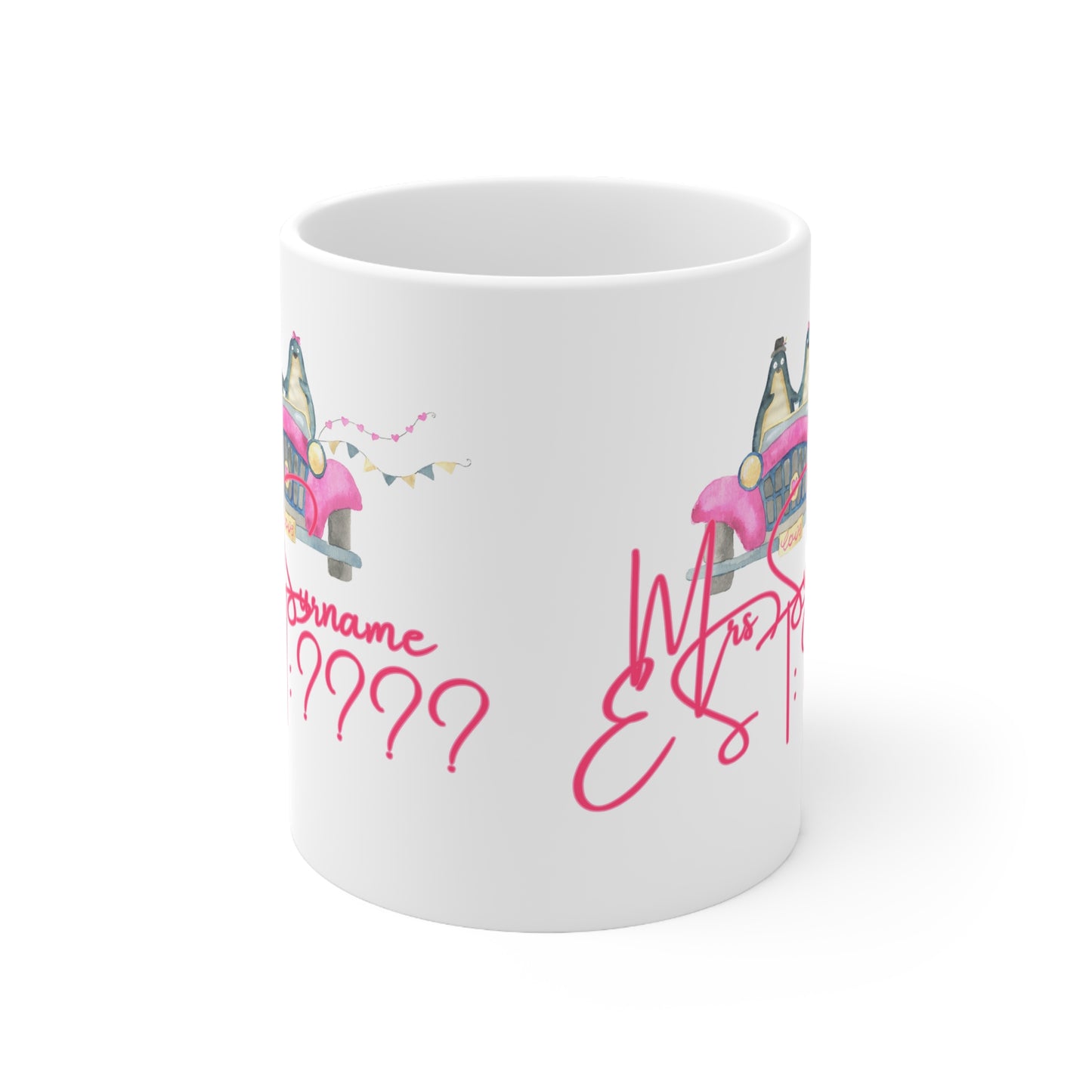 (Personalizable) Mrs/Mr (Surname) EST: (Date) Valentines Mug Ceramic 11oz
