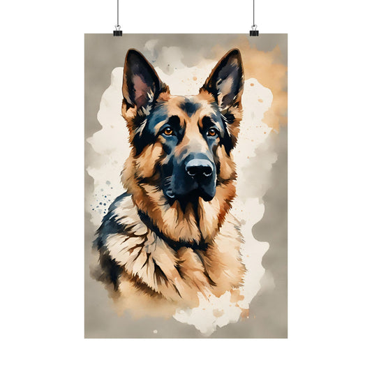 Dogs German Shepherd 04 Matte Vertical Poster