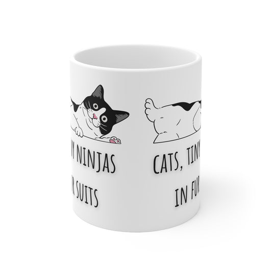 Cats, Tiny Ninjas In Fur Suits Ceramic Mug 11oz
