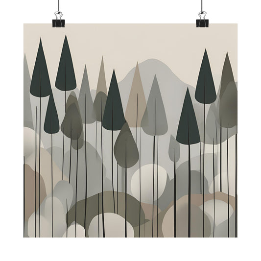 Lonely Forest 16 Matte Square Posters
