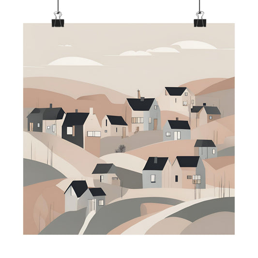 On The Hillside Nude 4 Matte Square Posters