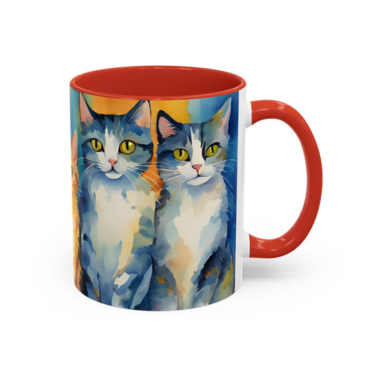 Multicoloured Kitties 2 Accent Mug 11oz