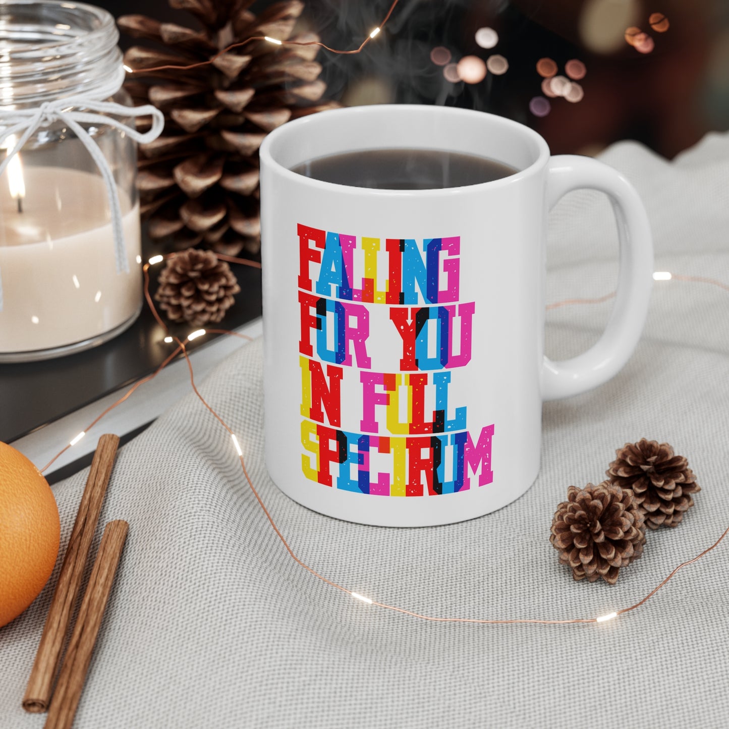 Falling For You In Full Spectrum Valentines Mug Ceramic 11oz