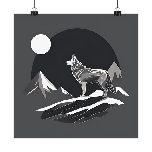 Lone Collection Wolf 11 Matte Square Posters