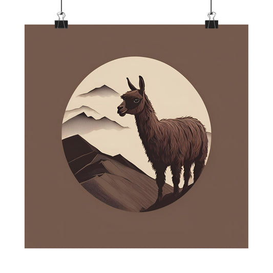 Lone Collection Llama 6 Matte Square Posters