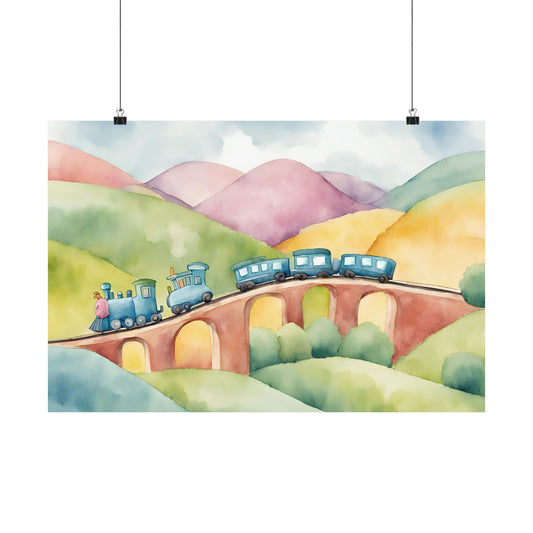 Nursery Choo Choo Train 2 Matte Horizontal Posters