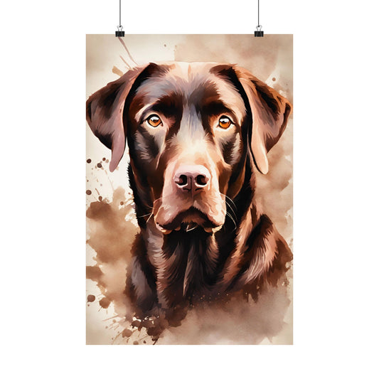 Dogs Chocolate Labrador 01 Matte Vertical Poster