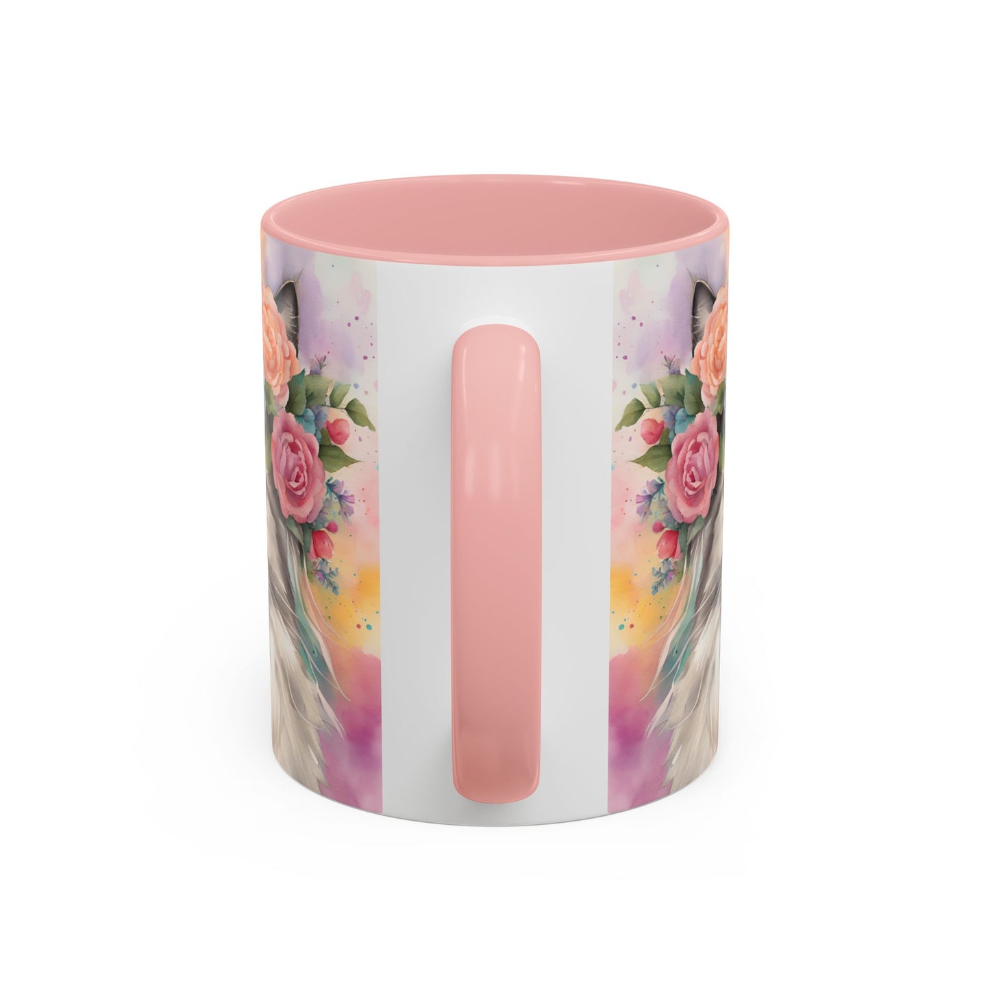 Floral Rag Doll Cat 03 Accent Coffee Mug - 11oz Perfect for Cat Lovers & Gifts