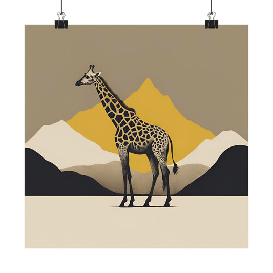 Lone Collection Giraffe 17 Matte Square Posters