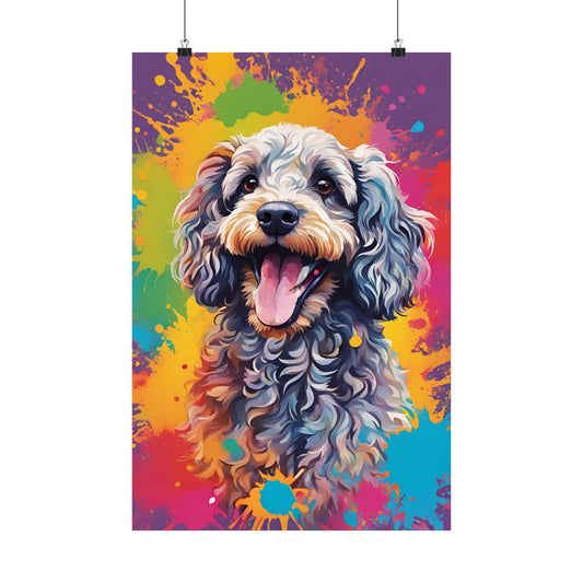 Multicolored Cockerpoo 4 Matte Vertical Poster