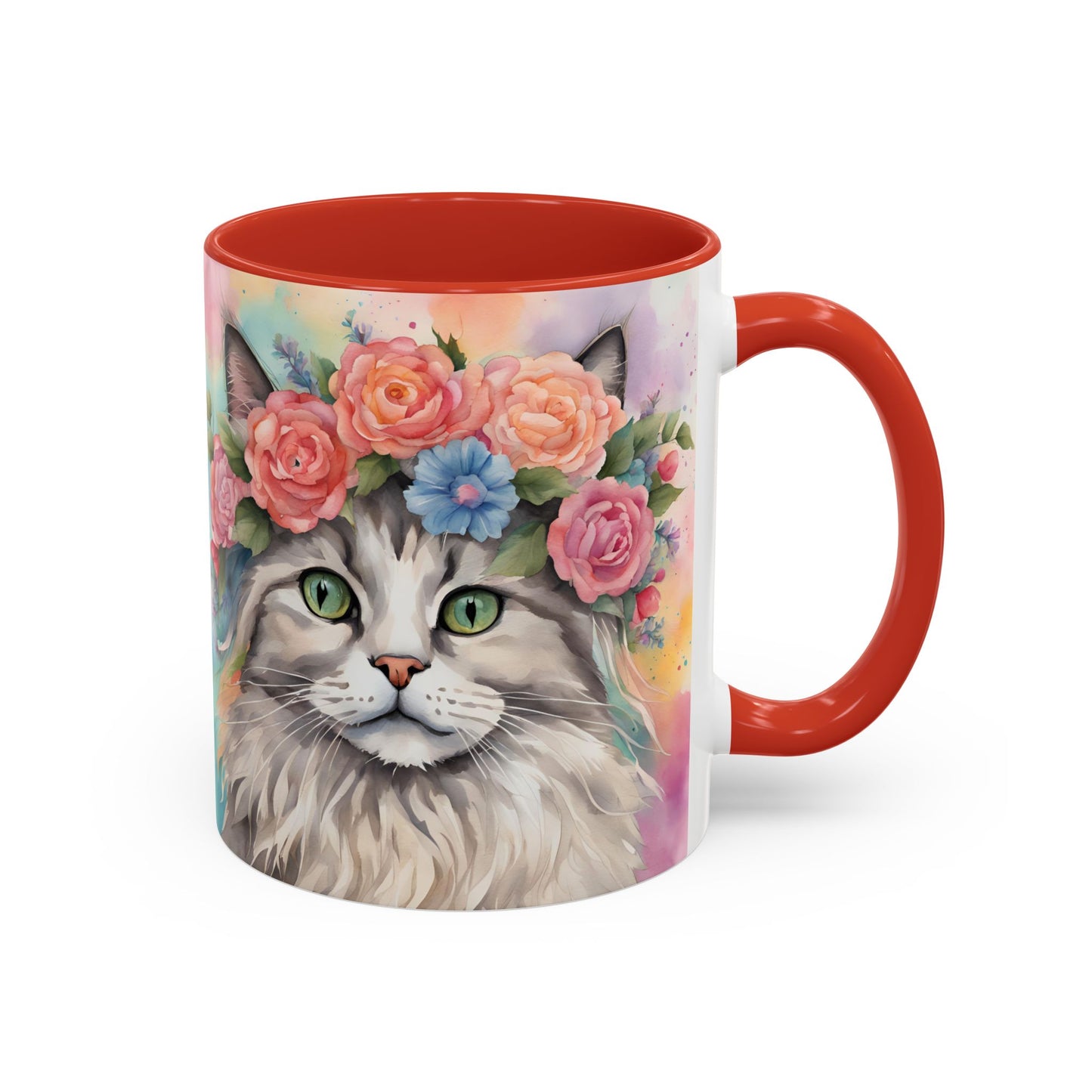 Floral Rag Doll Cat 03 Accent Coffee Mug - 11oz Perfect for Cat Lovers & Gifts