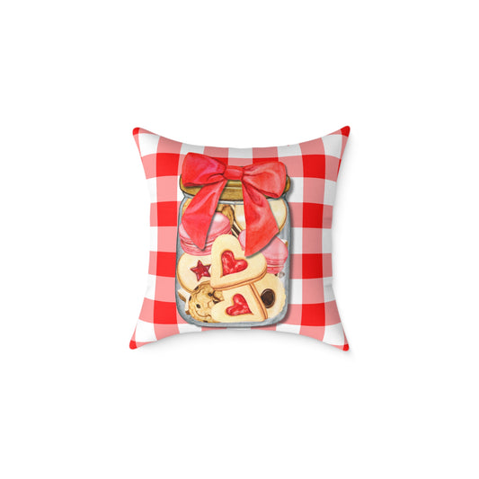 Valentine Cup Cookies Poly Pillow