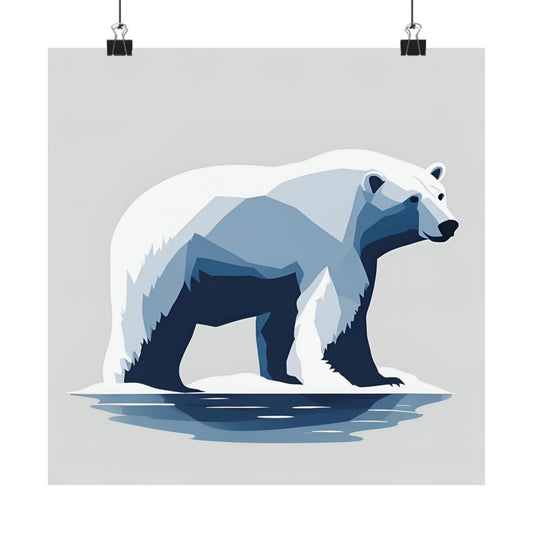 Lone Collection Polar Bear 3 Matte Square Posters