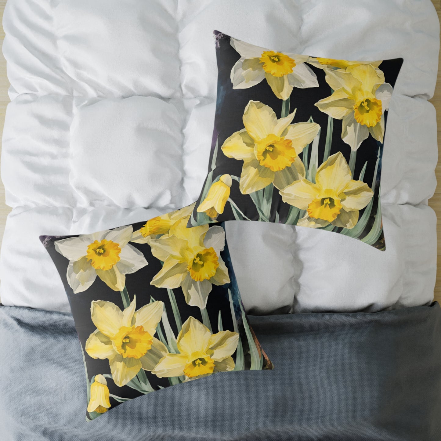 Daffodils 02 Poly Pillow - Natures Beauty Design
