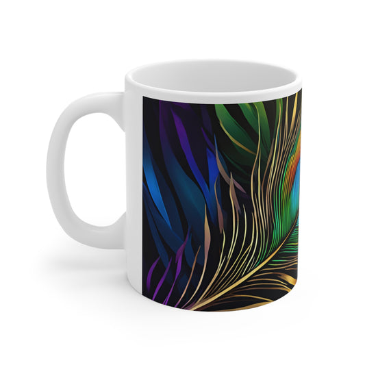 Peacock Feather 04 Mug - Nature's Beauty Collection