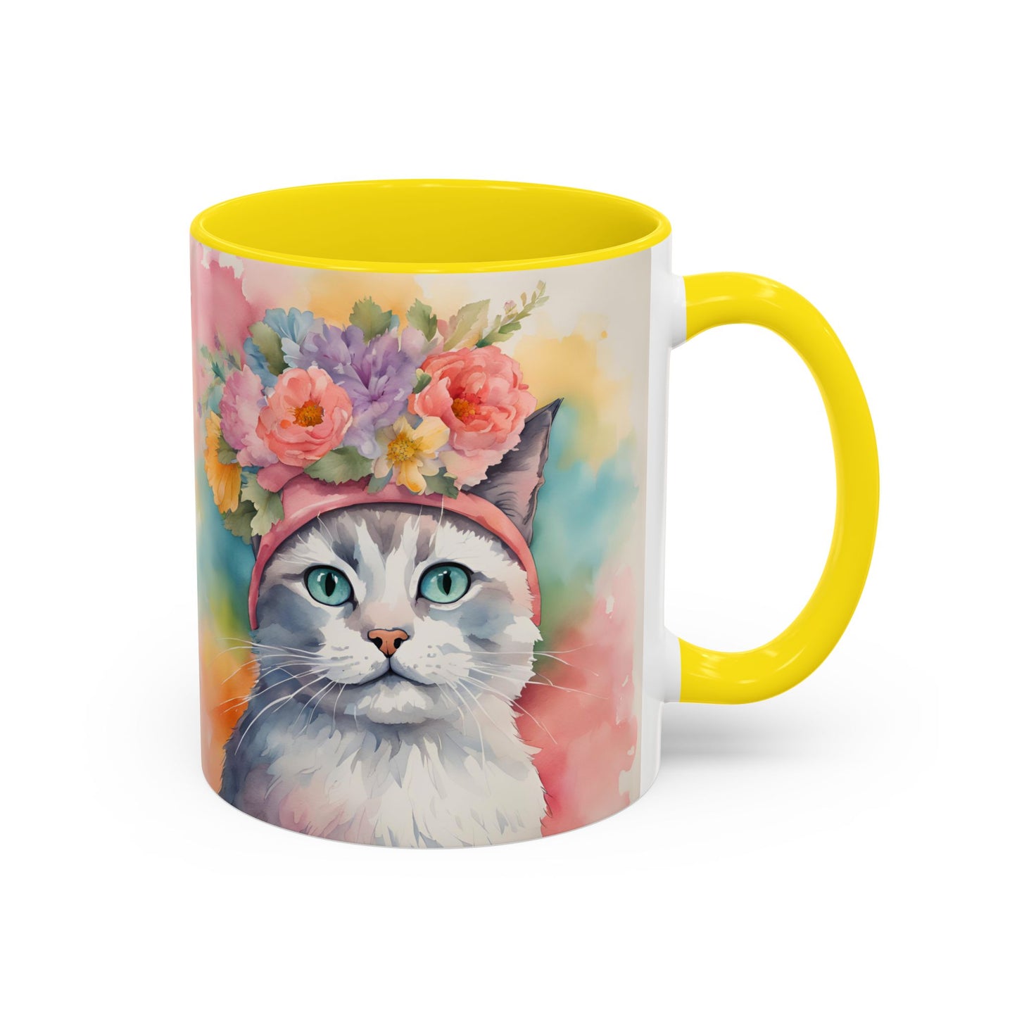 Floral Rag Doll Cat 02 Accent Coffee Mug - 11oz Perfect for Cat Lovers & Gifts