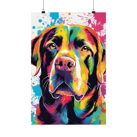 Multicolored Labrador 3 Matte Vertical Poster