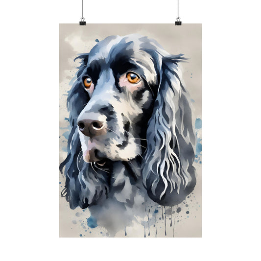 Dogs Blue Roan Cocker Spaniel 02 Matte Vertical Poster