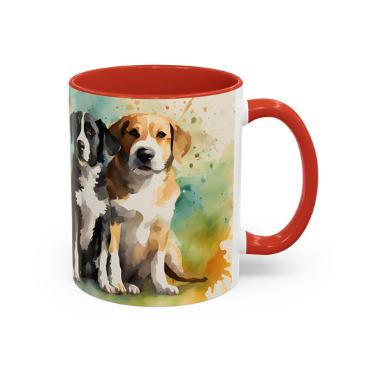 Multicoloured Doggies 9 Accent Mug 11oz