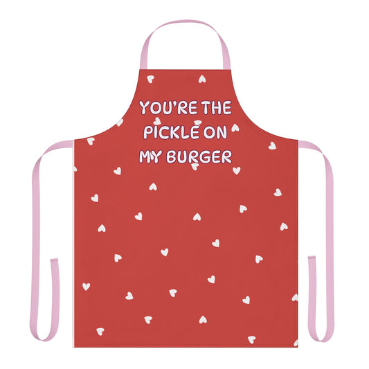 You're The Pickle On My Burger Valentines Apron, 5-Color Straps