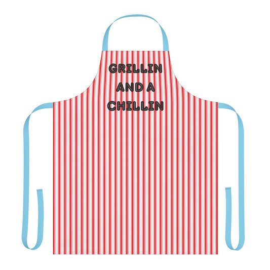 Grillin And A Chillin Apron, Cooking Pun