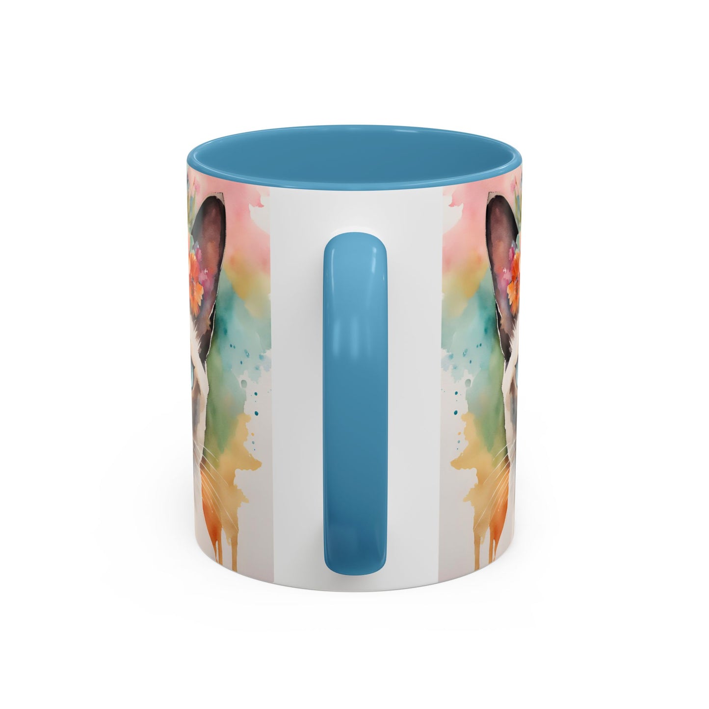 Floral Siamese Cat 02 Accent Coffee Mug - 11oz Perfect for Cat Lovers & Gifts