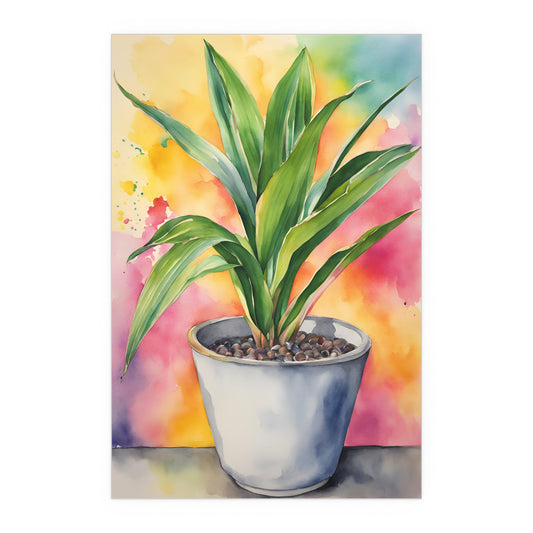 Multicolored Pot Plant 1 Indoor and Outdoor Silk Poster