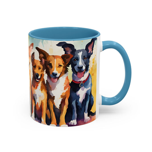 Multicoloured Doggies 11 Accent Mug 11oz