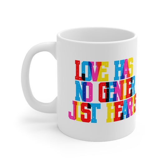 Love Has No Gender Just Hearts Valentines Mug Ceramic 11oz