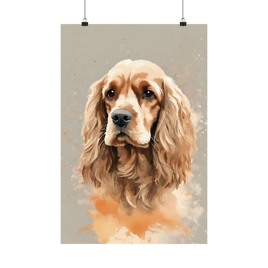 Dogs Cocker Spaniel 01 Matte Vertical Poster